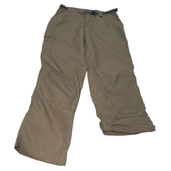REI UPF 30 Belted Denali Pants Women's Size 4 Brown Nylon 6 Pocket Roll Hem - Picture 1 of 6